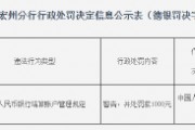 因違反人民幣銀行結算賬戶管理規定 方某生被罰1000元
