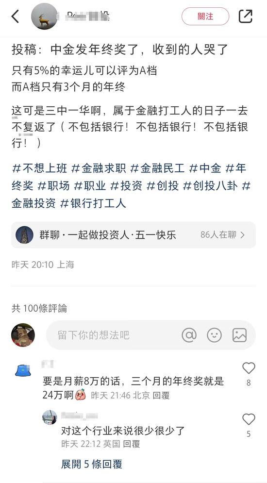 中金發年終獎了！評為A檔也只有3個月的年終獎