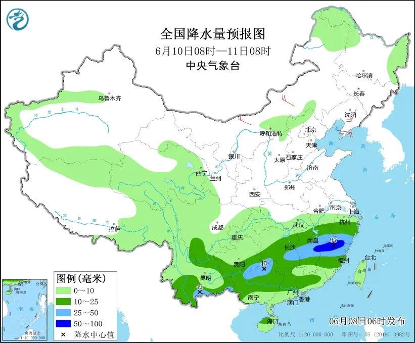 未來三天國內天氣預報（6月8日）