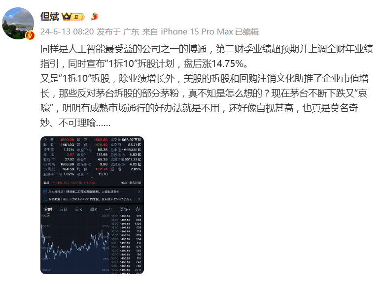 股王“危機四伏”，貴州茅臺跌超1%創年內新低，但斌再度發文給出應對辦法