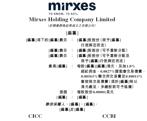 覓瑞Mirxes遞交IPO招股書擬香港上市 中金、建銀聯席保薦 孫彤宇持股逾22%