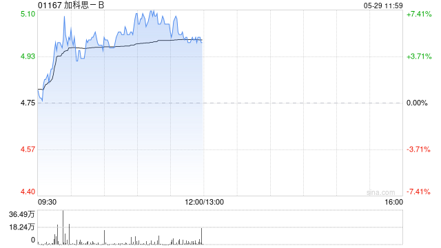 加科思-B早盤漲逾7% 本年內累計漲幅逾300%